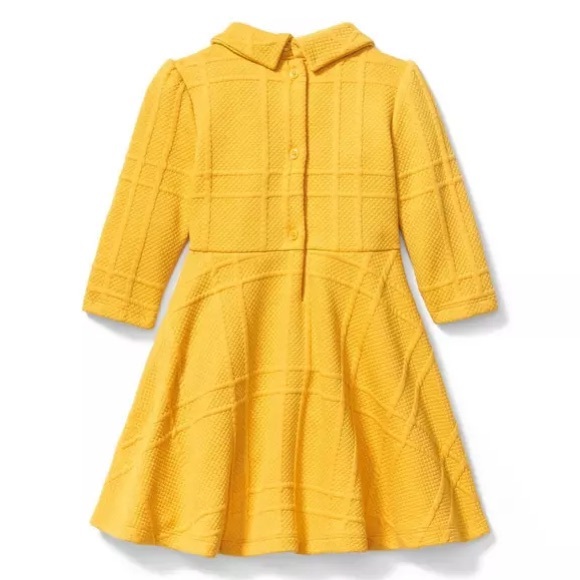 Janie and Jack 2T Marigold Yellow Quilted Jacquard Dress - Picture 2 of 5